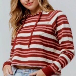 Tilly's Sky and Sparrow Striped Hoodie